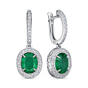 Серьги с английским замком из серебра с алпанитами