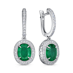 Серьги с английским замком из серебра с алпанитами