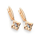 Серьги с английским замком из красного золота с бриллиантами