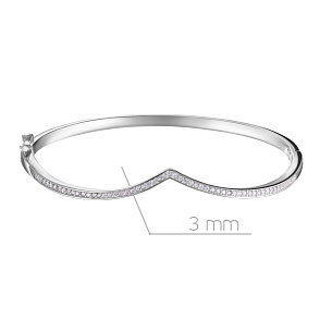 Браслет декоративный из серебра с фианитом