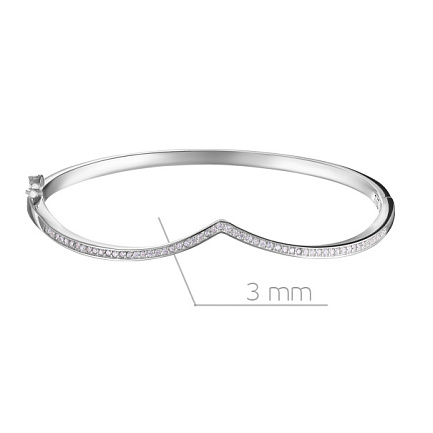 Браслет декоративный из серебра с фианитом