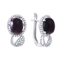 Серьги с английским замком из серебра с опалом