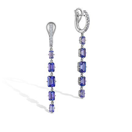 Серьги с английским замком из белого золота