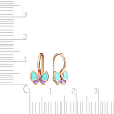 Серьги детские из красного золота с фианитом