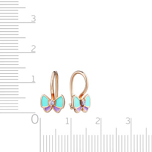 Серьги детские из красного золота