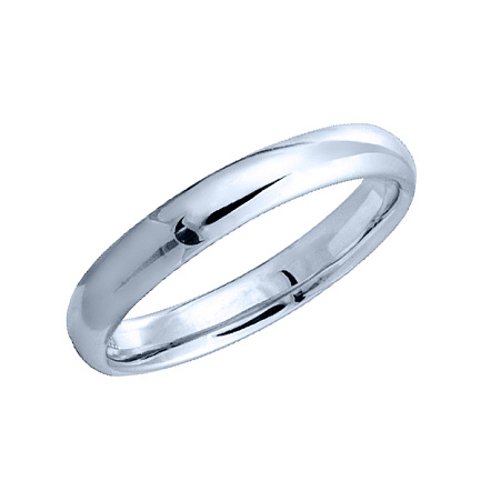 Кольцо обручальное из белого золота