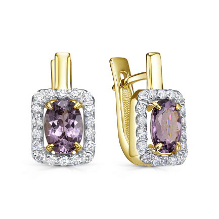 Серьги с английским замком из желтого золота