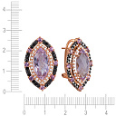 Серьги из красного золота с бриллиантами, аметистами