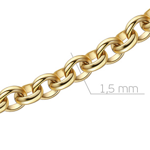 Цепь автомат из желтого золота, плетение бельцер