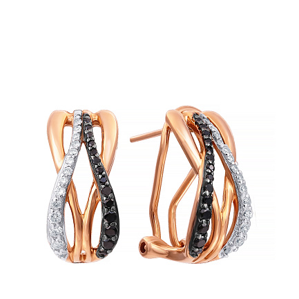 Серьги из красного золота с бриллиантами