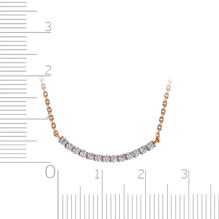 Колье из красного золота с фианитом
