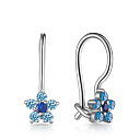 Серьги с французским замком из серебра с фианитом