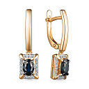 Серьги с английским замком из красного золота с бриллиантами