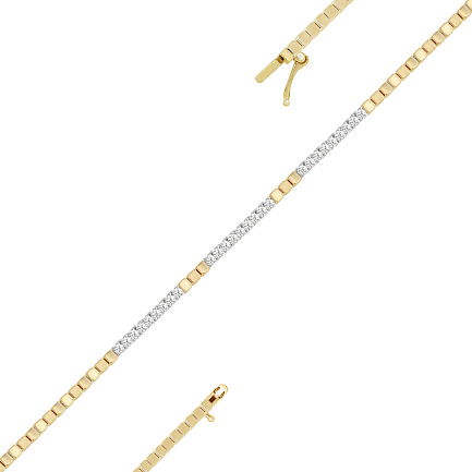 Браслет из желтого золота с бриллиантами