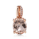 Подвеска из красного золота с бриллиантами, морганитом