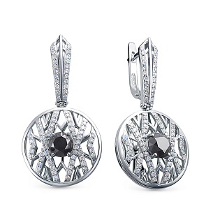 Серьги из белого золота с бриллиантом