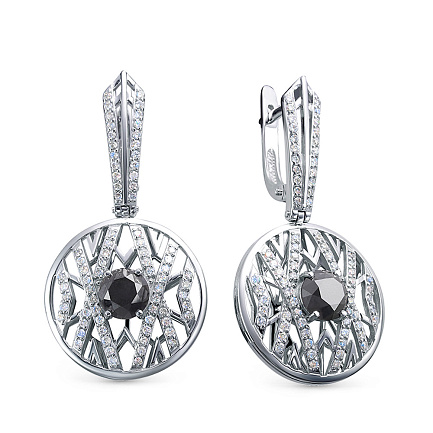 Серьги из белого золота с бриллиантами