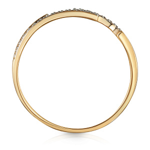 Кольцо из красного золота с фианитом