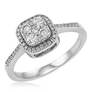 Кольцо из белого золота с бриллиантом