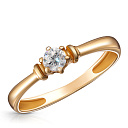 Кольцо из красного золота с фианитом