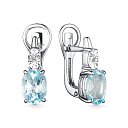 Серьги с английским замком из серебра с бриллиантами