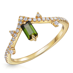 Кольцо из желтого золота с бриллиантами