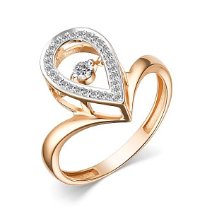 Кольцо из красного золота с бриллиантами