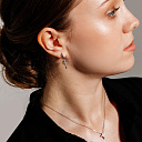 Серьги из серебра с фианитом