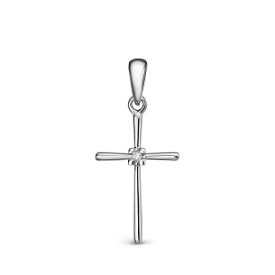 Крест декоративный из платины с бриллиантом