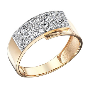 Кольцо из красного золота с бриллиантами