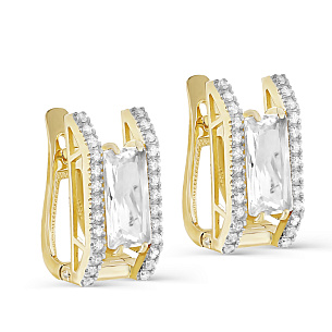 Серьги с английским замком из желтого золота