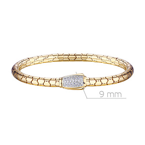 Браслет декоративный из желтого золота с фианитом