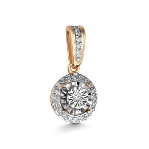 Подвеска из красного золота с бриллиантом