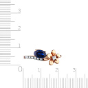 Кольцо из красного золота с бриллиантами, сапфиром