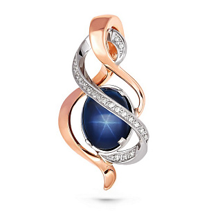 Подвеска из красного золота с сапфиром