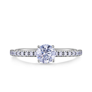 Кольцо из белого золота с бриллиантами