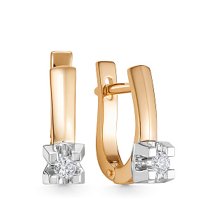 Серьги из красного золота с бриллиантами