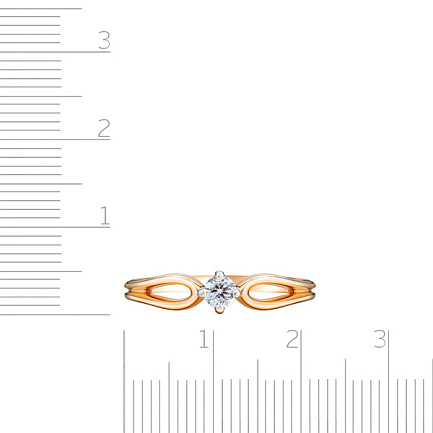 Кольцо помолвочное из красного золота с бриллиантом