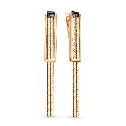 Серьги с английским замком из красного золота с бриллиантами