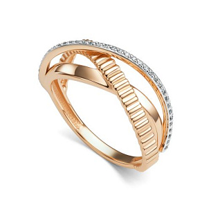 Кольцо из красного золота с бриллиантом