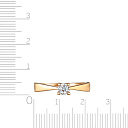 Кольцо из красного золота с фианитом