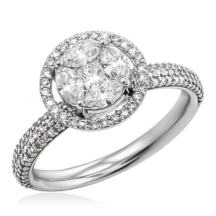 Кольцо из белого золота с бриллиантом