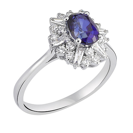 Кольцо из белого золота с бриллиантами