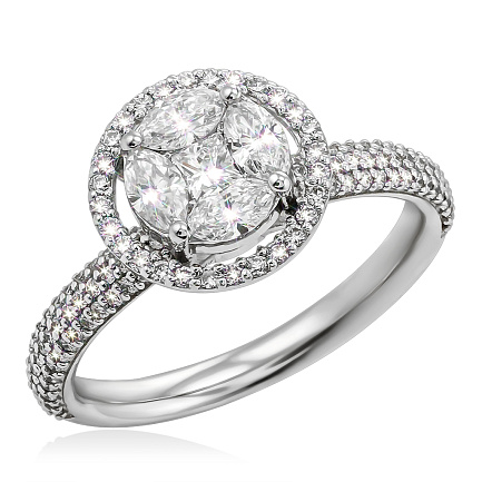 Кольцо из белого золота с бриллиантами