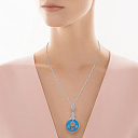 Подвеска из серебра с бирюзой, фианитом