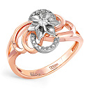 Кольцо из красного золота с бриллиантами