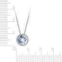 Колье из белого золота с бриллиантами, топазом, плетение якорное