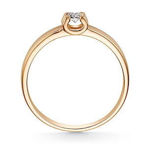 Кольцо из красного золота с бриллиантом