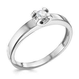 Кольцо из белого золота с бриллиантом