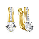 Серьги с английским замком из желтого золота с бриллиантами